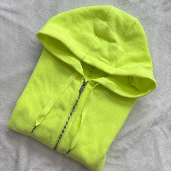 CALVIN KLEIN Performance Long Sleeve Neon Yellow Zip-Front Hoodie--M - Picture 14 of 16